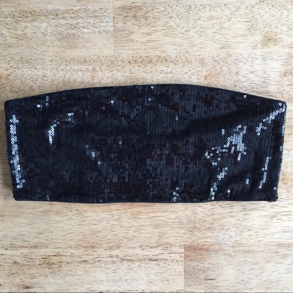 Express | Black Sequined Bandeau